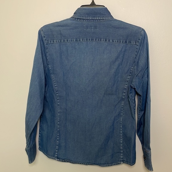 Façonnable brushed denim shirt Sz S - Picture 4 of 6